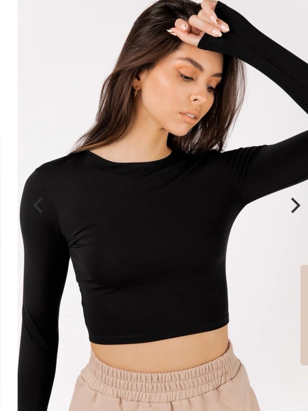 Unlabeled Long Sleeve Crop Top Black